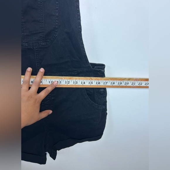 WallFlower Women’s Romper Shorts Denim Black Sharcoal Size L Casual Timeless - Picture 12 of 13